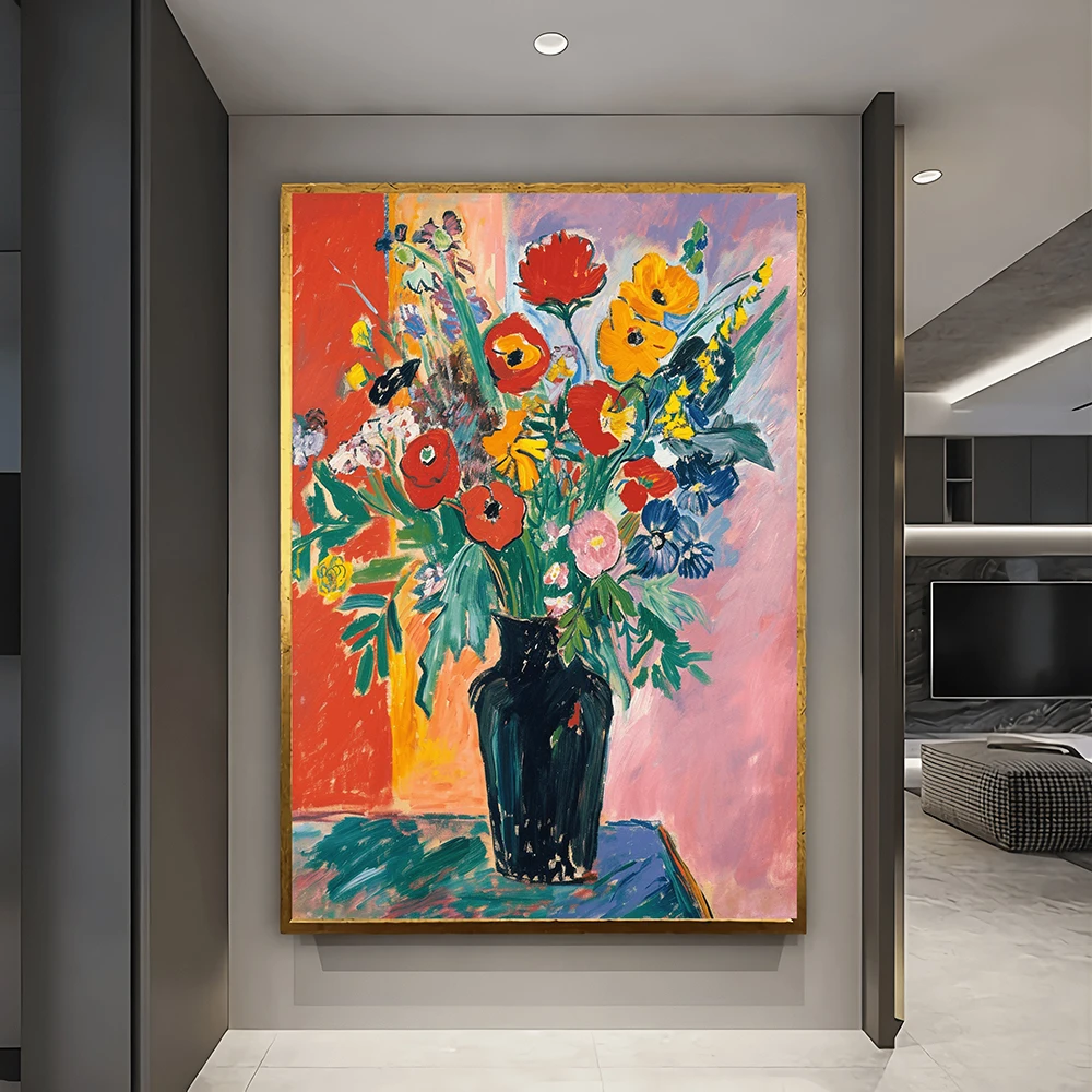 Famous Matisse FLoral Artwork Wall Art Modern Flower Oil Poster And Print Abstract Graffiti Canvas Painting Living Room Decor