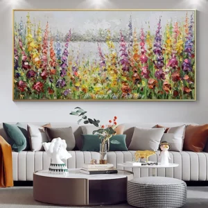 Mintura,Handmade Knife Flower Oil Painting on Canvas,Modern Art Picture,Room Home Decoration,Textured Floral Poster,Wall Hanging