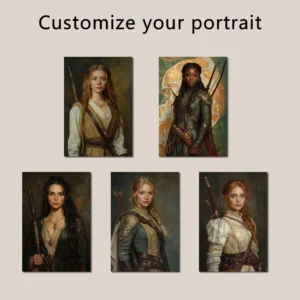 Custom Fantasy Style Woman Portrait Middle-Earth Style Wall Art Canvas Poster Print Personalized Home Decor Unique Gift for Her