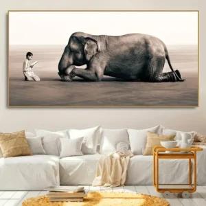 1pc Unframed Canvas Poster, Modern Art, Animal Elephant Wall Art, Ideal Gift For Bedroom Living Room Corridor, Wall Art, Wall De