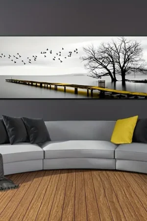 1pc Industrial Style Bridge Scenery HD Canvas Painting Art Posters for Home and Office Decor Wall Pictures Frameless
