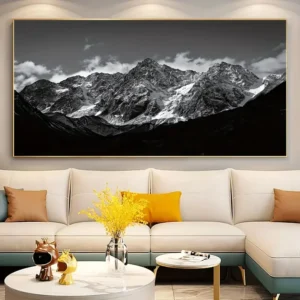 1pc Unframed Majestic Mountains Wall Art-Canvas Poster, Fashion Home Decoration, Gift For Friends, Family, For Living Room, Bedr