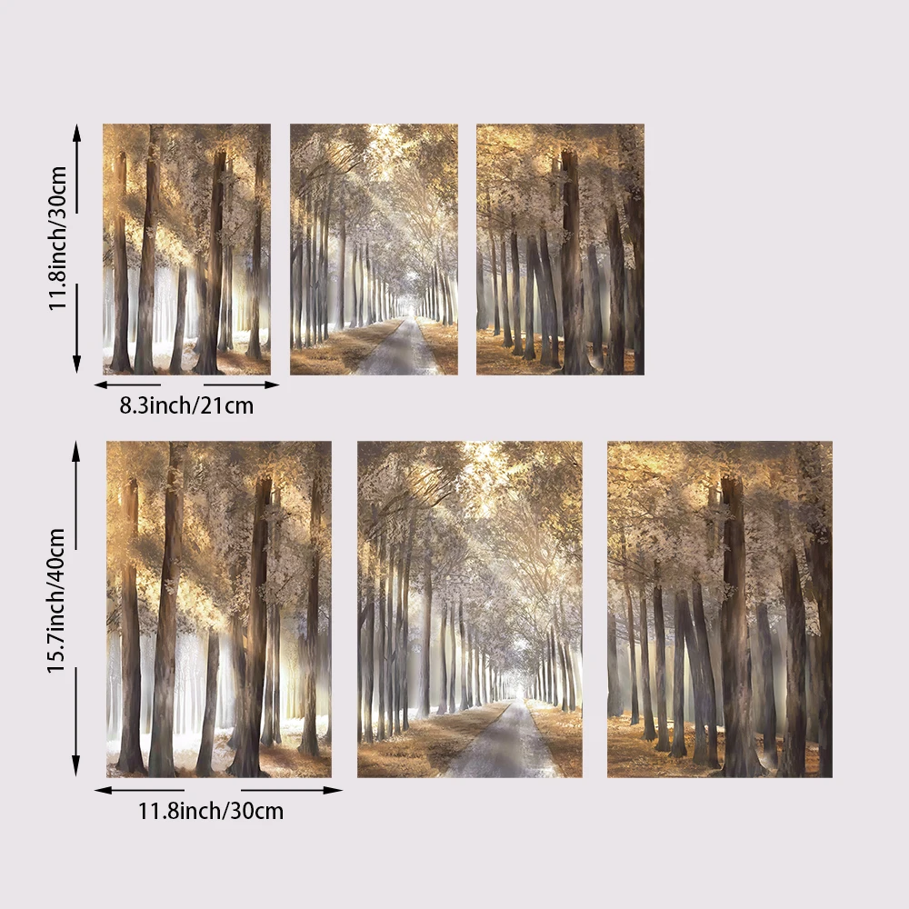 Golden Light Passing Through Trees Forest Canvas Painting Charming Landscape Pictures Wall Art Posters and Print for Living Room - Image 2